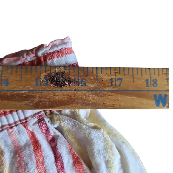 Saks Fifth Avenue 100% Linen Striped Shorts Sz LCoastal Minimalist Resortwear - Picture 11 of 13